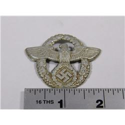 GERMAN NAZI POLICE EAGLE HAT PIN STAMPED "A" WITH