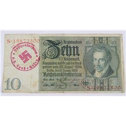 GERMAN NAZI CONCENTRATION CAMP GROS ROSEN 10 MARK