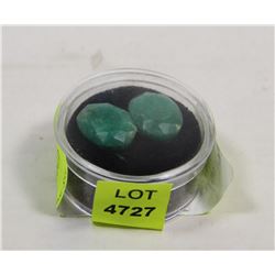#8-NATURAL ENHANCED EMERALD GEMSTONE - 2-PIECES