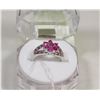 Image 1 : #4)NATURAL RED RUBY RING .925 SILVER SIZE 6