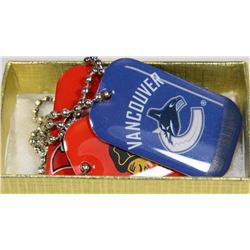 LOT OF 3 NHL COLLECTOR KEY TAG NECKLACES
