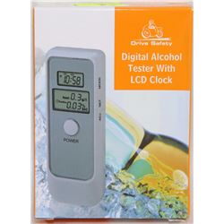 NEW DIGITAL ALCOHOL TESTER W/ LCD CLOCK