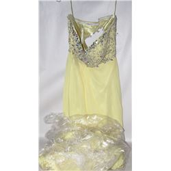 YELLOW BEADED GOWN SIZE 13/14