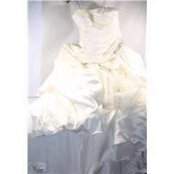 WHITE BEADED WEDDING GOWN NEVER WORN