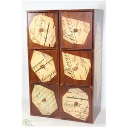 2 MATCHING  WOODEN DECORATIVE CUBBY SHELVES