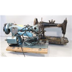 TWO SEWING MACHINE HEADS