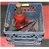 Image 1 : BLUE CRATE W/HEAVY DUTY RED BOTTLE JACK