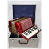 Image 1 : RED  HOHNER STUDENT II ACCORDIAN IN CASE