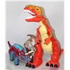 Image 1 : 3 DINOSAUR TOYS ONE MOVES AND ROARS