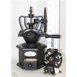 LOT OF 2 CAST IRON COFFEE GRINDERS