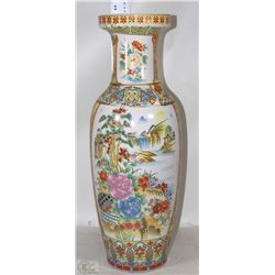 ORIENTAL STYLE CERAMIC VASE STANDS 23" TALL