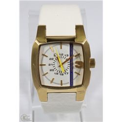 NEW DIESEL 37MM WHITE FACE UNISEX WATCH WHITE BAND