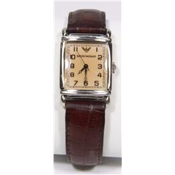 EMPORIO ARMANI WOMEN'S WATCH BROWN LEATHER BAND