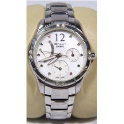 ST/STEEL CASIO SHEEN DAYDATE 24 HOURS WOMEN WATCH