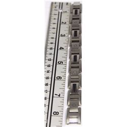 E.PEARL TITANIUM W/ONYX MEN BRACELET 21.6CM LONG