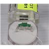 Image 1 : #11)NATURAL EMERALD & CZ RING .925 SILVER