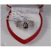 Image 1 : #7)NATURAL  AMETHYST & CZ RING .925 SILVER SIZE 9