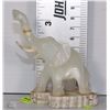 Image 1 : QUARTZ  ELEPHANT W/ TUSKS DISPLAY WITH TRUNK UP
