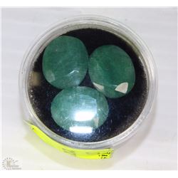#7-NATURAL ENHANCED EMERALD GEMSTONE - 3-PIECES