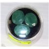 Image 1 : #7-NATURAL ENHANCED EMERALD GEMSTONE - 3-PIECES