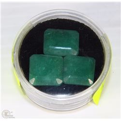 #6-NATURAL ENHANCED EMERALD GEMSTONE - 3-PIECES