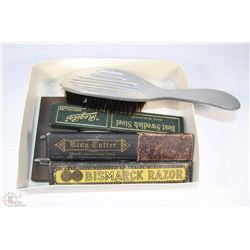 4 VINTAGE CUT THROAT RAZORS SWEDISH STEEL ,KING