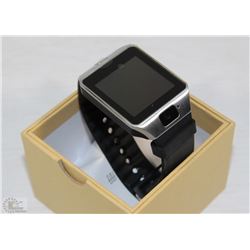 NEW BLACK AND STAINLESS BLUETOOTH SMARTWATCH WITH