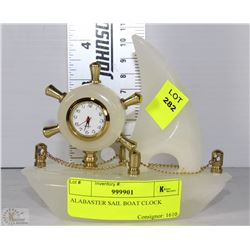 ALABASTER SAIL BOAT CLOCK