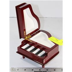 WOODEN PIANO SHAPED MUSICAL JEWELLERY BOX