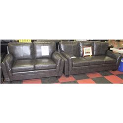 NEW CYRUS CHARCOAL GREY LEATHERETTE SOFA AND