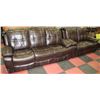 Image 1 : NEW ROCKFORD BROWN LEATHERETTE RECLINING SOFA AND
