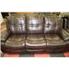 Image 2 : NEW ROCKFORD BROWN LEATHERETTE RECLINING SOFA AND