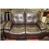 Image 3 : NEW ROCKFORD BROWN LEATHERETTE RECLINING SOFA AND