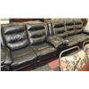 Image 1 : NEW BLAKE BLACK LEATHERETTE RECLINING SOFA AND