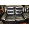 Image 3 : NEW BLAKE BLACK LEATHERETTE RECLINING SOFA AND