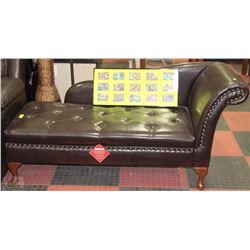 NEW BROWN LEATHERETTE STORAGE CHAISE LOUNGE
