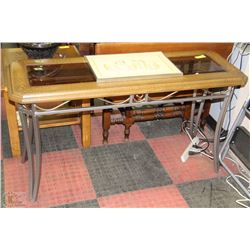 SHOWHOME METAL AND GLASSTOP SOFA TABLE