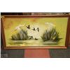 Image 1 : LARGE WOOD FRAMED DUCK OIL ON CANVAS