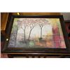 Image 1 : FRAMED ABSTRACT TREE PICTURE