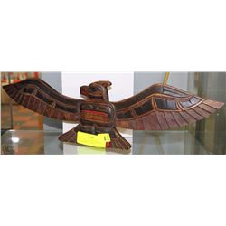 WEST COAST WOODEN CARVED THUNDERBIRD 19" WIDE