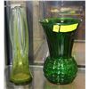 Image 1 : GREEN GLASS VASE SOLD WITH GREEN ART GLASS
