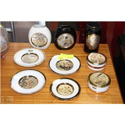 24KT GOLD EDGE "THE ART OF CHOKIN" DISHES, VASES