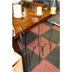 SET OF 3 METAL CANDLE HOLDERS
