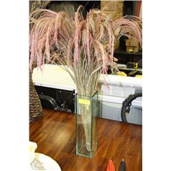 GLASS VASE AND CONTENTS