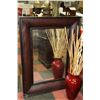 Image 1 : LARGE FRAMED WALL HANGING MIRROR - 37.5" X 49.5"