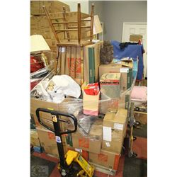 LARGE ESTATE PALLET WITH DISHES, COLLECTIBLES,