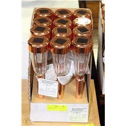 CASE OF 12 COPPER COLOURED SOLAR LIGHTS