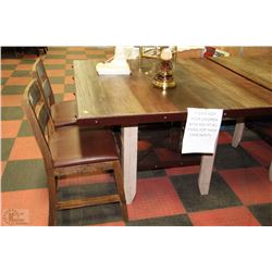 NEW RUSTIC STYLE BAR TABLE WITH 2 STOOLS 52"X52"