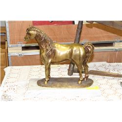 SOLID BRASS HORSE WITH MARBLE BASE