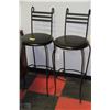 Image 1 : PAIR OF METAL & BLACK LEATHERETTE BAR STOOLS